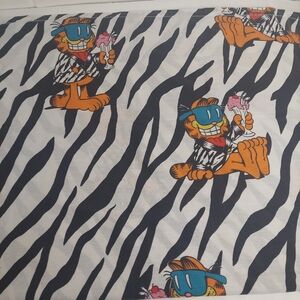 Vintage Garfield Twin Flat Bed Top Sheet 1978 United Features Syndicate READ